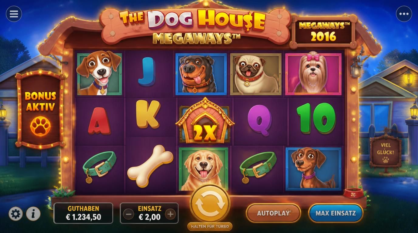 Oberfläche mit Hundesymbolen, Walzen übersichtlich mit Einsatz- und Autoplay-Buttons.